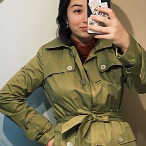 Green trenchcoat